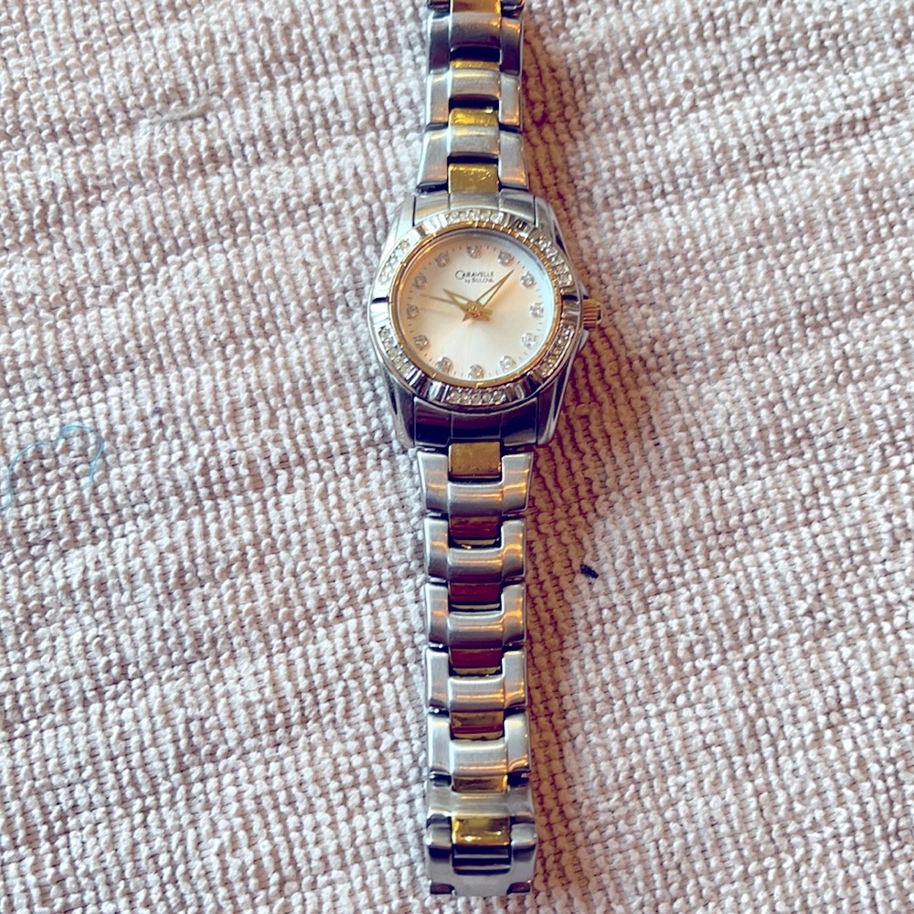 Ladies silver and gold watch